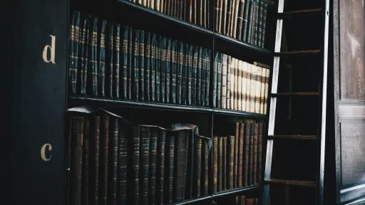 Bookshelf with old books